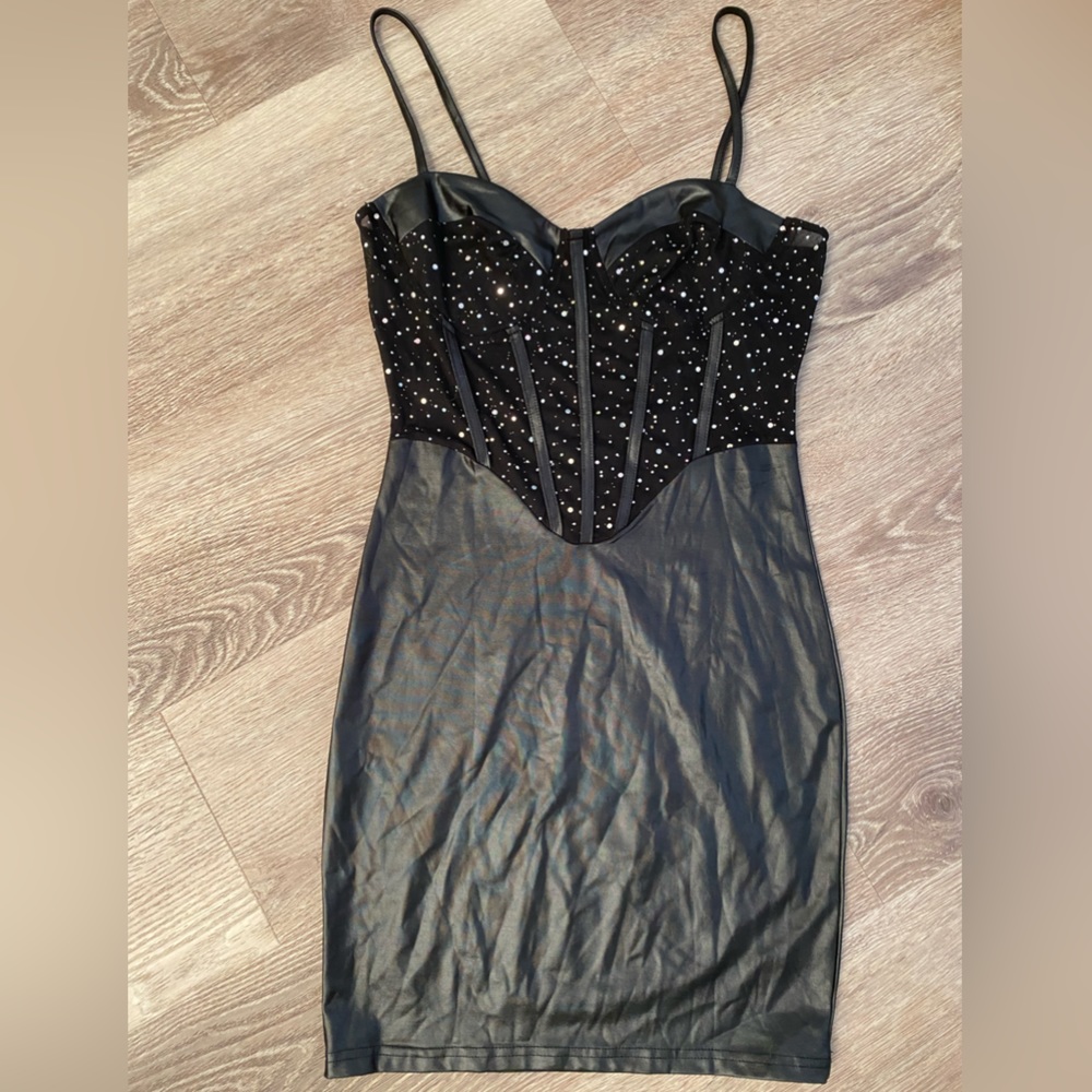 Sexy stretchy bustier dress with sequins